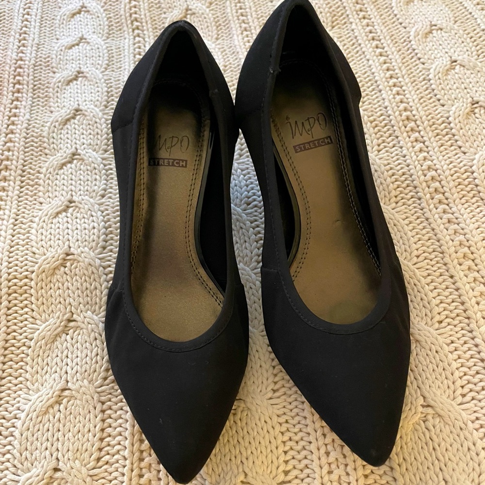 Black stretch heels